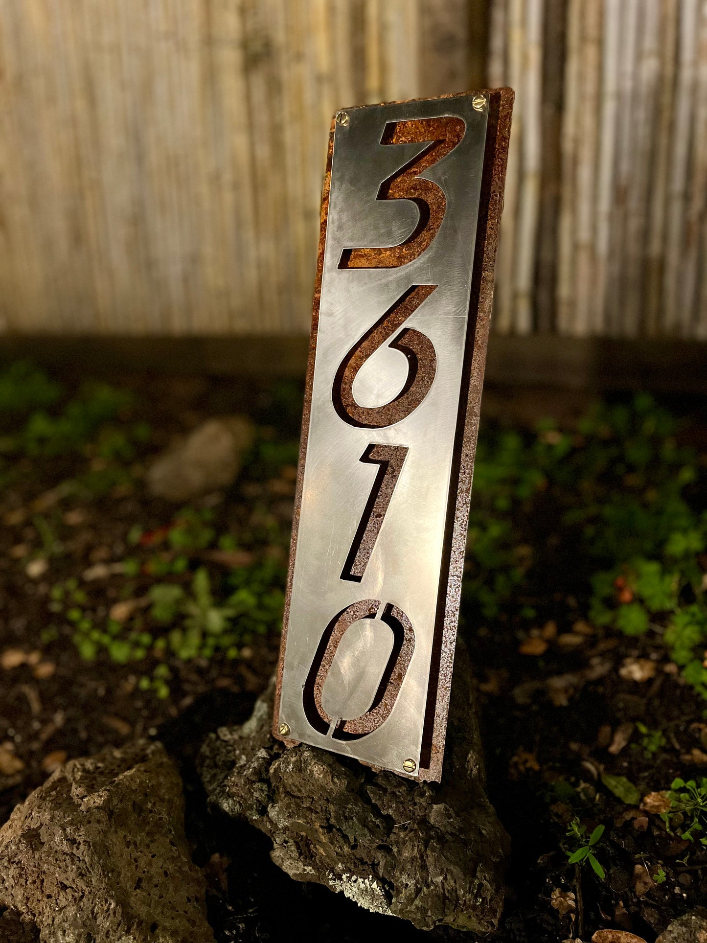 Stacked Stainless Home Address